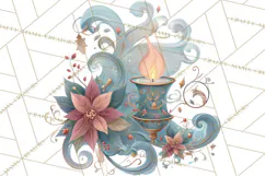 Art Nouveau Christmas Clipart PNG, Decorative Christmas Png Product Image 3