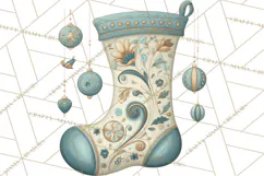 Art Nouveau Christmas Clipart PNG, Decorative Christmas Png Product Image 3
