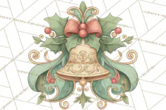 Art Nouveau Christmas Clipart PNG, Decorative Christmas Png Product Image 4