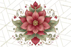 Art Nouveau Christmas Clipart PNG, Decorative Christmas Png Product Image 4