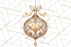 Art Nouveau Christmas Clipart PNG, Decorative Christmas Png Product Image 3