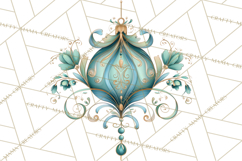 Art Nouveau Christmas Clipart PNG, Decorative Christmas Png Product Image 5
