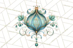 Art Nouveau Christmas Clipart PNG, Decorative Christmas Png Product Image 5