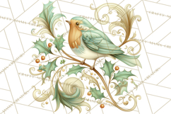 Art Nouveau Christmas Clipart PNG, Decorative Christmas Png Product Image 3