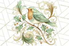 Art Nouveau Christmas Clipart PNG, Decorative Christmas Png Product Image 3