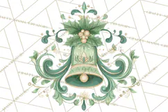 Art Nouveau Christmas Clipart PNG, Decorative Christmas Png Product Image 5