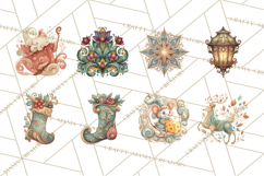 Art Nouveau Christmas Clipart PNG, Decorative Christmas Png Product Image 2