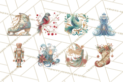 Art Nouveau Christmas Clipart PNG, Decorative Christmas Png Product Image 6