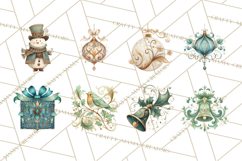 Art Nouveau Christmas Clipart PNG, Decorative Christmas Png Product Image 8
