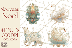 Art Nouveau Christmas Clipart PNG, Decorative Christmas Png Product Image 1