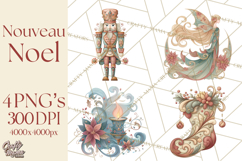Art Nouveau Christmas Clipart PNG, Decorative Christmas Png Product Image 1