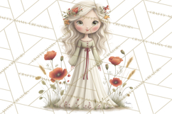 Art Nouveau Four Seasons Girls Clipart PNG Product Image 4