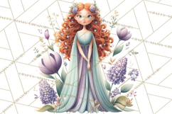 Art Nouveau Four Seasons Girls Clipart PNG Product Image 2