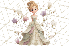 Art Nouveau Four Seasons Girls Clipart PNG Product Image 3