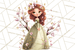 Art Nouveau Four Seasons Girls Clipart PNG Product Image 5