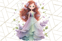 Art Nouveau Four Seasons Girls Clipart PNG Product Image 3