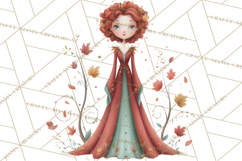 Art Nouveau Four Seasons Girls Clipart PNG Product Image 5