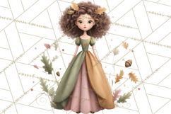 Art Nouveau Four Seasons Girls Clipart PNG Product Image 3