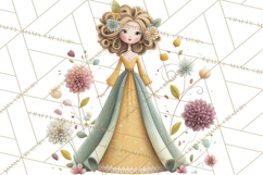 Art Nouveau Four Seasons Girls Clipart PNG Product Image 4