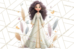 Art Nouveau Four Seasons Girls Clipart PNG Product Image 5