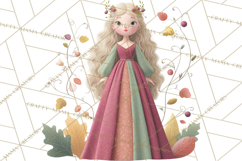 Art Nouveau Four Seasons Girls Clipart PNG Product Image 2