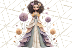 Art Nouveau Four Seasons Girls Clipart PNG Product Image 3