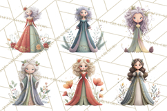 Art Nouveau Four Seasons Girls Clipart PNG Product Image 5