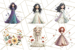 Art Nouveau Four Seasons Girls Clipart PNG Product Image 7