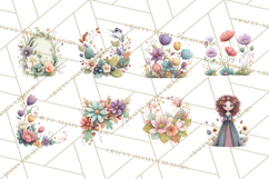 Art Nouveau Four Seasons Girls Clipart PNG Product Image 2