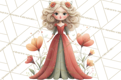 Art Nouveau Four Seasons Girls Clipart PNG Product Image 2