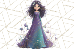 Art Nouveau Four Seasons Girls Clipart PNG Product Image 4