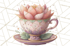 Art Nouveau Teacups and Teapots Clipart PNG Product Image 3