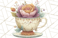 Art Nouveau Teacups and Teapots Clipart PNG Product Image 5