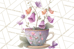 Art Nouveau Teacups and Teapots Clipart PNG Product Image 4