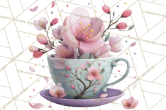 Art Nouveau Teacups and Teapots Clipart PNG Product Image 4
