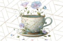 Art Nouveau Teacups and Teapots Clipart PNG Product Image 3