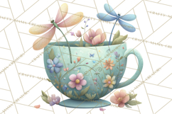 Art Nouveau Teacups and Teapots Clipart PNG Product Image 2