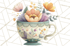 Art Nouveau Teacups and Teapots Clipart PNG Product Image 4