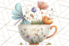 Art Nouveau Teacups and Teapots Clipart PNG Product Image 4