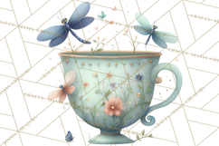 Art Nouveau Teacups and Teapots Clipart PNG Product Image 5