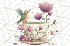 Art Nouveau Teacups and Teapots Clipart PNG Product Image 4