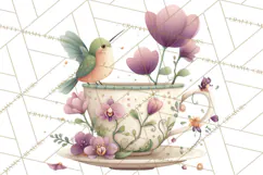 Art Nouveau Teacups and Teapots Clipart PNG Product Image 4