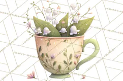 Art Nouveau Teacups and Teapots Clipart PNG Product Image 5