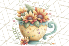Art Nouveau Teacups and Teapots Clipart PNG Product Image 4