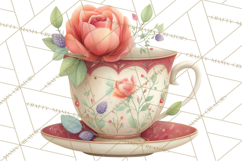 Art Nouveau Teacups and Teapots Clipart PNG Product Image 5