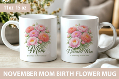 Mom November birth flower mug wrap, mothers day sublimation Product Image 1