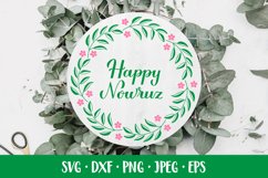 Happy Nowruz SVG cut file. Islamic spring holiday round sign Product Image 1