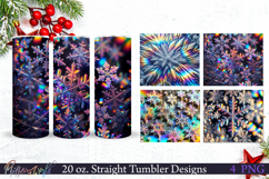 Tumbler Wraps | Neon Snowflakes Product Image 1