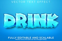 Editable text effect water, 3d aqua and drink font style Product Image 1