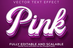 Editable text effect pink, 3d girl and soft font style Product Image 1